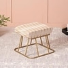 Crest Jacquard Metallic Stool in Beige Color Set of 2