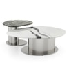 Oaklen Metal Coffee Table In Panda Black And White Marble And Chrome Base Finish