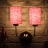 Devansh Metal Electric Wall Light in Gold Colour with Pink Shade Count of 2 Lights