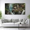 The Castle Decor Lord Buddha Meditation Wall Painting Wooden Framed 27x48 Inch (Style 28)