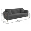 Daraco Velvet 3 Seater Sofa in Dark Grey Color