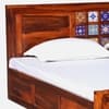 Rangrez Sheesham Wood King Size Bed in Honey Oak Finish with Box Storage