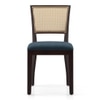 Argiro Solid Wood Dining Chair in Mahogany Finish & Blue Velvet Colour - Set of 2