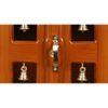 tanmayi engineered wood prayer unit in teak finish