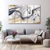The Castle Decor Modern Golden Horses Wall Art Set of 5 27x48 Inch