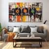 The Castle Decor Music Retro Art Wall Art Set of 5 Wooden Framed Digital Painting 27x48 Inch