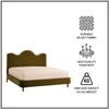 Solara Wave Luxe King Size Bed in velvet With Oak wood Frame & Hydraulic Storage