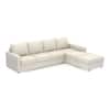 Apollo Sofa (Colour : Pearl, Cushion : Soft, Back Type : Regular, Seating Capacity : Right Aligned 3 Seater + Right Aligned Chaise)