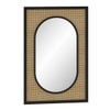 Veya Solid Wood and Cane Mirror in Black Finish