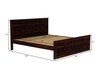 Moglis Solid Wood Queen Size Without Storage Bed In Walnut Finish