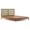 Fujiwara Solid Wood King Size Bed In Amber Walnut Finish
