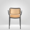 Kepler Brooks Zen Cafeteria Dining Chair With Arms in Grey Colour