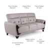 Radiance 3 Seater Leather Sole in Light Grey Colour