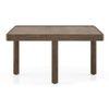 Tetra Square Solid Wood Coffee Table With Seats In Danish Walnut Finish In Olive Colour Fabric