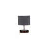 Yukon Grey Jute Table Lamp with brown wood base