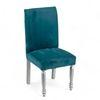 Oliver wood Dining Chair in Turquoise Sea Velvet Upholstery with SILVER FINISH