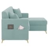 Convil Velvet L Shape 4 Seater Sofa in  Tourquise Color