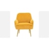 Ellie Solid Wood Accent Chair in Yellow Colour
