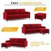 Monznij Sectional Fabric Sofa - Red