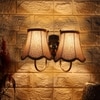 Devansh Dual Steel Metal  Wallmounted Lamp With Beige Jute  Shade