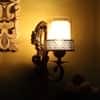 Eliante Solis Antique Gold Iron Wall Light With E27 Holder In Antique Gold Colour