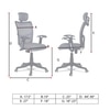 Jeaorda High Back Ergonomic Chair in Grey Colour