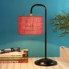 Gracie Pink Jute Shade Iron Table Lamp
