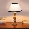 Devansh Multicolor Cotton Table Lamp With Wood Natural Base (10X18 Inches)-33