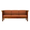 Haveli 3 Seater Wooden Sofa (Orange Colour, Honey Finish)