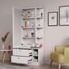 Hexa Red Wooden Dressing Table in Frosty White Colour