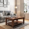 Striado Rectangular Solid Wood Coffee Table In Teak Finish