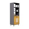 Hexa Engineered Wood Bookshelf Multipurpose Storage Rack in Slate Grey and Giant Wood Colour
