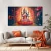 The Castle Decor Goddess Laxmi Wall Painting Wooden Framed 27x48 Inch (Style 5)