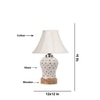 Devansh Off-White Cotton Shade Lamp With Wood & Mosaic Glass Base For Decoration/Office/Home/Gifting/Study For Decoration/Office/Home/Gifting/Study