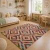 Imperial Knots Multicolor Geometric Hand Woven Dhurrie 4x6 Feet