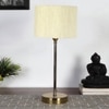 off-white cotton with Metal Gold Table Lamp