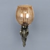 Devansh Metal Electric Wall Light in Antique gold Colour with Lavender Shade Count of 1 Light