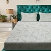 Beige Floral 180 TC Fitted 1 King  Bedsheet with 2 Pillow Covers