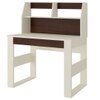 Marina Study Desk with Built in Bookshelf and Drawer in Ivory Coffee Walnut Colour