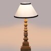 Devansh Multicolor Cotton Table Lamp With  Wood Natural Base (10X10X21 Inches)-33
