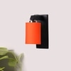 Devansh Solid Wood Electric Wall Light in Brown Colour with Orange Shade Count of 1 Light
