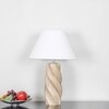 BURFORD  Distress White Finish  Wood  Table Lamp With White Cotton Shade