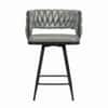 Doe Buck Presley Braided Faux Leather Bar Stool in Sage Colour