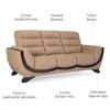Davos 3 Seater Leatherette Sole in Mushroom Beige Colour