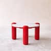 Vortex Marble Coffee Table In Red Pu Finish