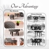 Brick Grey Faux Leather Ottoman Set Of 2