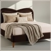 Elaris Curve Comfort Queen Size Bed in velvet With Engineer Wood Frame & Hydraulic Storage