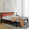 Florence Bed Solid Wood Queen Size Bed In Mahogany Finish & Lava Colour