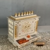 D'Dass Red Mdf and Sheesham Wooden Temple For Pooja