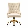 Doe Buck Swen Luxury Beige Tufted Velvet Office Chair